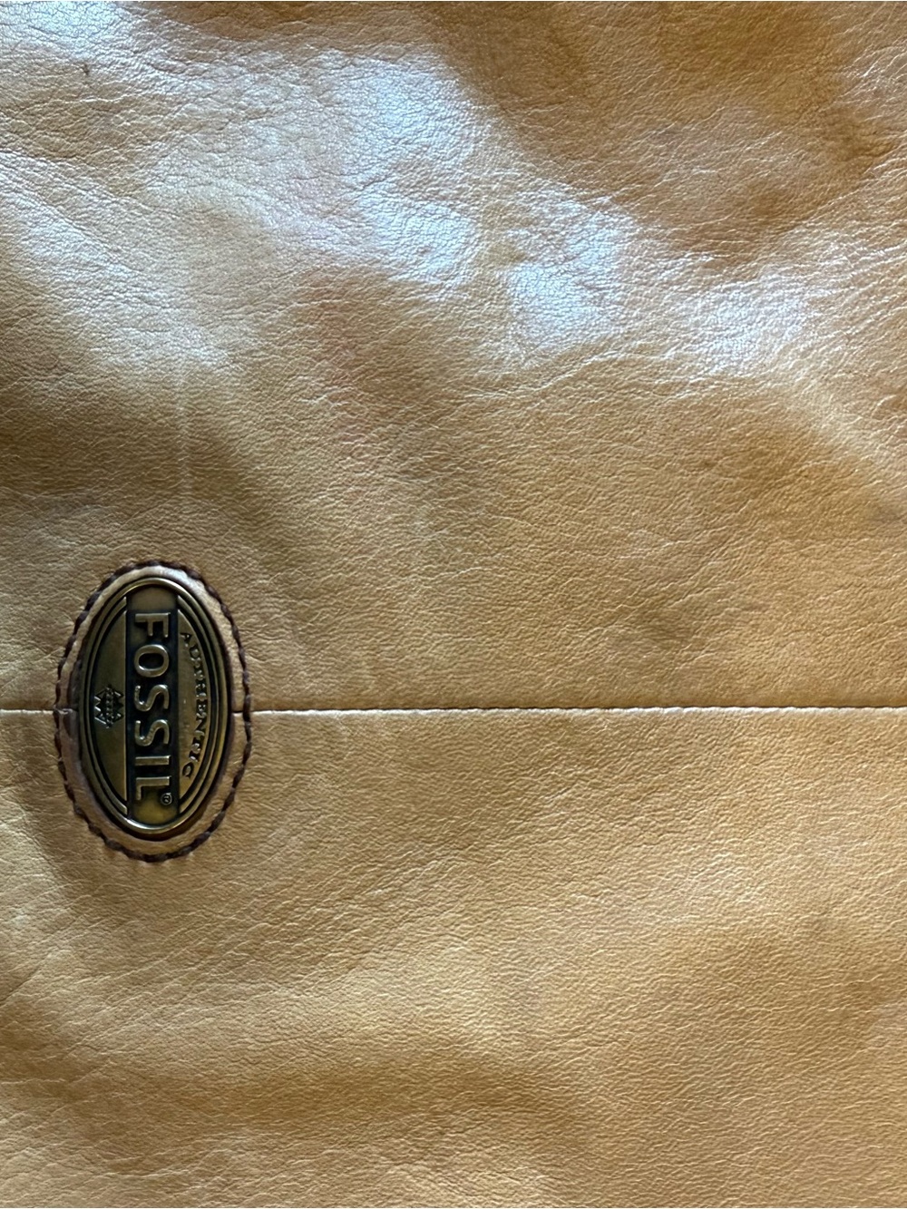 Fossil Convertible Leather Crossbody Tote Bag | Cream Tan Boho - Picture 6 of 8